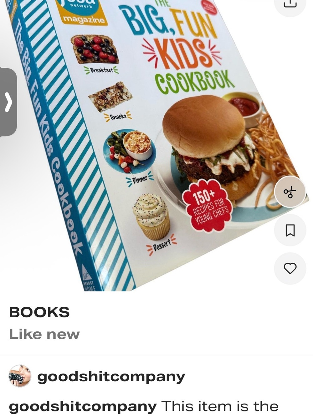 Food Network Big, Fun Kids Cookbook – White & Blue Cover with Multicolor Accents